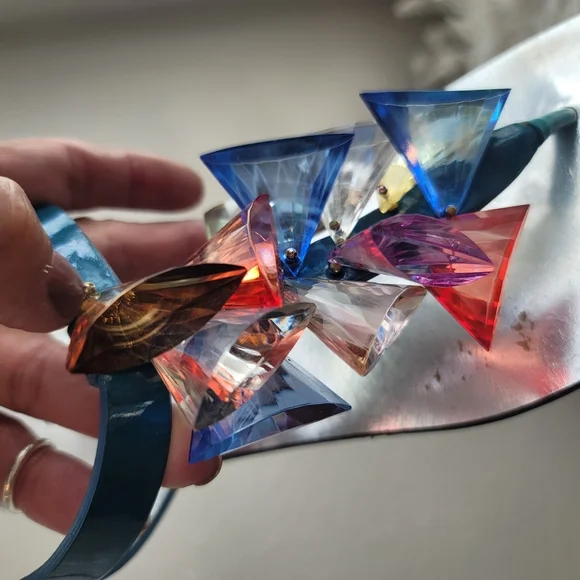 CASADEI ITALIAN SHOE BRAND MULTICOLOR EMBELLISHED SANDALS SIZE EU 37.5 EUC - Picture 12 of 13